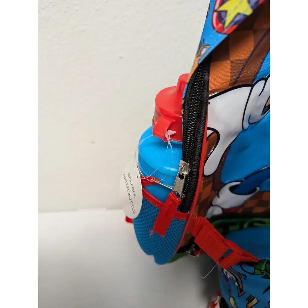 Sonic the Hedgehog 5-piece backpack set lunch bag water bottle